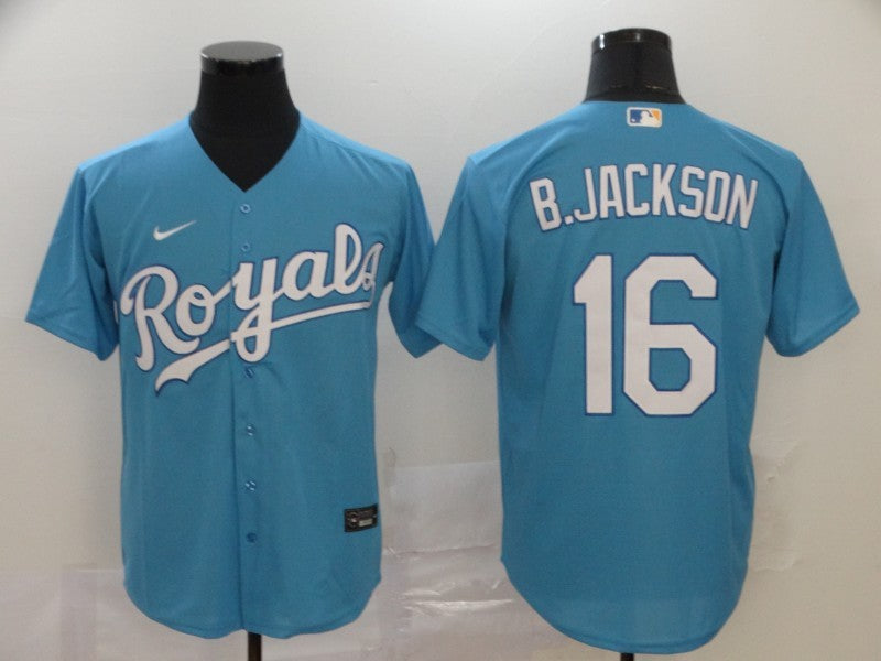 Men's Kansas City Royals Bo Jackson #16 Blue Jersey
